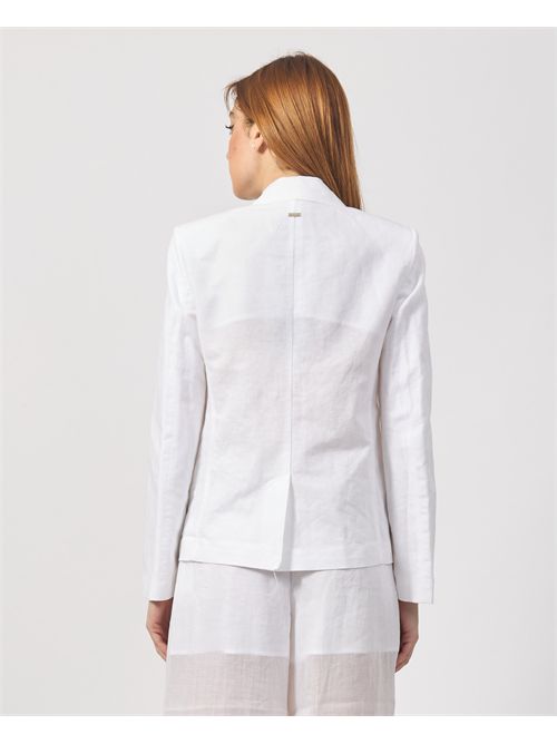 Blazer croisé 2 boutons pour femme AX Blanc ARMANI EXCHANGE | XW000457-AF12814U0002